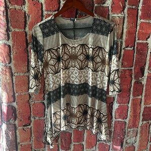 Stella Max multicolored women’s long blouse shirt size large